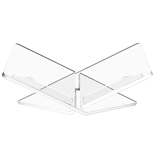 Schreibtischbuchständer – langlebiger und robuster offener Buchständer – Buchständer mit unterem Nieten-Design, transparente Zeitungsständer für Plattenspeicher von Tanxemery
