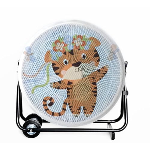 Sicherheitsabdeckung für elektrischen Ventilator, Staubschutz für Ventilator, elektrischer Ventilator mit niedlichem Tiger-Motiv, Fingerschutz für die Sicherheit, Deckel von Tanxemery
