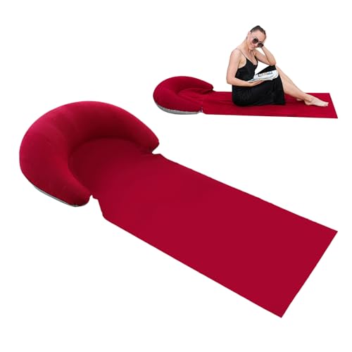Strandmatte – aufblasbare Matte mit integriertem Kissen für Strand und Außenbereich, faltbar, 1 Person, Sandschutz, für Nickerchen, Sonnenbaden und Sonnenbaden von Tanxemery