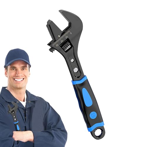 Tanxemery Verstellbarer Handschlüssel, Handschlüssel aus Metall, ergonomischer Metall-Handschlüssel, rostfreier verschleißfester Schlüssel für Reparaturen an Sanitärinstallationen im Badezimmer von Tanxemery