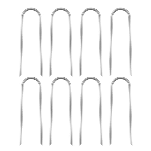U Stakes for Ground, Trampolin Wind Stakes | Nägel für Fußballziele | Trampolin Windset aus 8 schweren Metallnägeln für Landschaft, Gartenstoff U Stakes for Ground, Trampolin Wind Stakes | Nägel für Fußballziele | Trampolin Windset aus 8 schweren Metallnägeln für Landschaft, Gartenstoff von Tanxemery