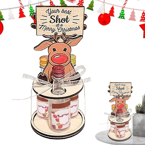 Weinregal Weihnachten Weinregal Holz Dekor Alkohol Halter Weihnachten Urlaub Bar Utensilien, Weihnachten Dekoratives Weinregal Getränkehalter für Getränke von Tanxemery