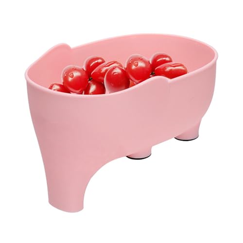 Abtropfkorb Küchensieb Sieb Küche,Spülbecken Organizer mit Spülbürste,Elephant Abtropfgestell Küchenspüle Abtropfkorb zum Waschen von Lebensmitteln von Tanxier