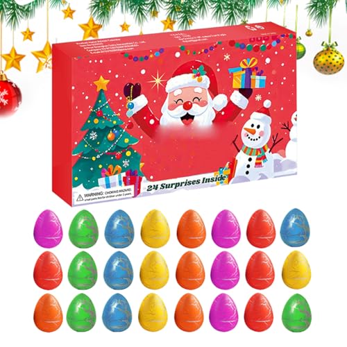 Adventskalender | 24 Türchen Mit Spielzeug Überraschungen,Füllung Für Weihnachtsstrümpfe saurier-Ei Für Tägliche Aktivität Familie Schule Zuhause Festlicher Schmuck von Tanxier