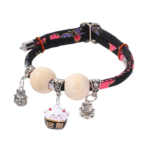 Katzenhalsband Klein, Zedernperlen Katzenhalsband mit Glöckchen, Für Klein Mittel Groß Katzen Hals Schmuck Tägliche Wohnung Garten Spaziergang Training von Tanxier
