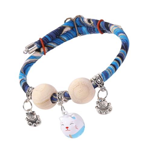 Katzenhalsband | Zedernperlen Katzenhalsband mit Glöckchen | Für Klein Mittel Groß Katzen Hals Schmuck Tägliche Wohnung Garten Spaziergang Training von Tanxier
