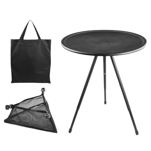 Klapptisch | Terrasse Outdoor Runder Klapptisch Beistelltisch,Runder Tragbarer Schreibtisch Klappmöbel für Reisen Kochen Picknick Grillen Camping Draußen von Tanxier