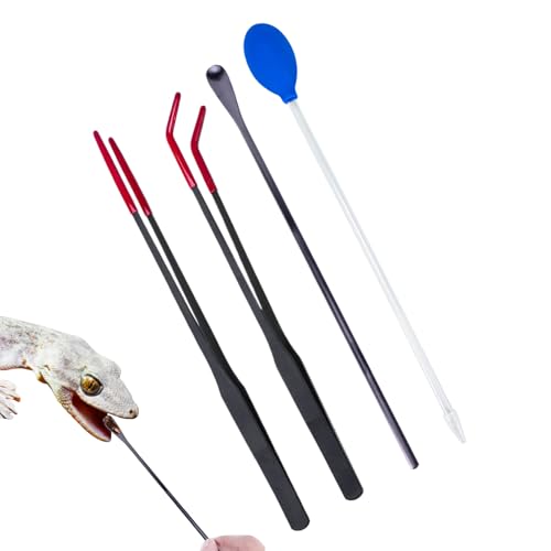 Pinzette zur Fütterung von Reptilien - Schlangen Futterpinzette,Futterklemme mit Gummispitze, Terrarium Zubehör für Bartagame, Spinnen, Leopardgeckos, Eidechsen, Schlangen und andere von Tanxier