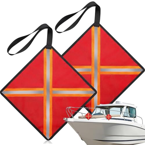 Schleppfahne,Reflektierende Warnflagge | 2-teilig Reißfeste Reflektierende Warnung für Wasserski Bootswarnung Outdoor Wassersport Kanu Kinder Erwachsene von Tanxier