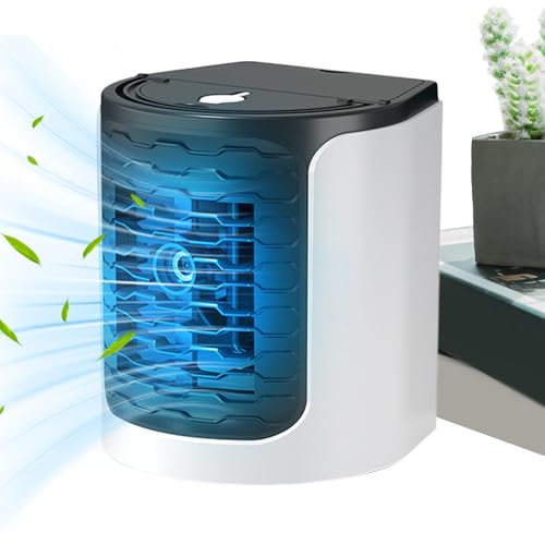 Tragbare Luftkühler | Tragbarer Klimaanlagen Ventilator,Tragbarer Nachtlicht Kühler Mit Wiederaufladbarem Wassertank Für Schlafzimmer Büro Küche Camping Reise von Tanxier