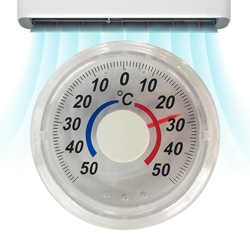 Window Thermograph | Analoges Thermometer Für Außen,Haftend Transparentes Messmonitor Für Badezimmer Schlafzimmer Wohnung Wohnzimmer von Tanxier