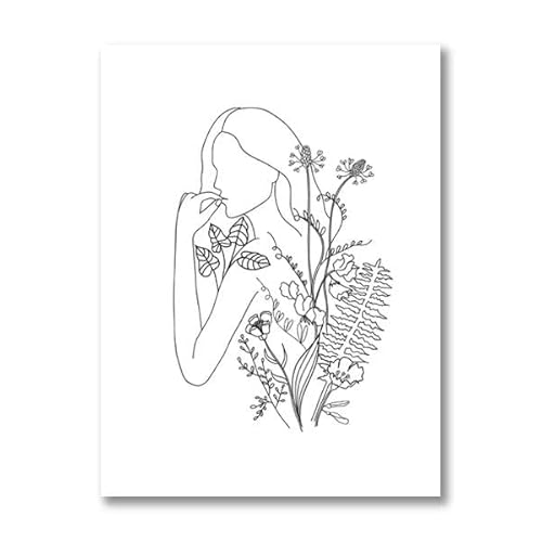 TANYANG Abstrakte Frau Körper Blumen Linie Kunstdrucke Schwarz Weiß Pflanzen Zeichnung Minimalistisches Poster Wandkunst Leinwand Malerei Schlafzimmer Dekor 21X30Cm Kein Rahmen TANYANG Abstrakte Frau Körper Blumen Linie Kunstdrucke Schwarz Weiß Pflanzen Zeichnung Minimalistisches Poster Wandkunst Leinwand Malerei Schlafzimmer Dekor 21X30Cm Kein Rahmen von TANYANG