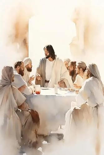 Aquarell-Kunst, Jesus Geht Auf Dem Wasser, Muster, Druckgrafik, Religiöses Poster, Kreuz, Christus, Dekoration, Schöne Leinwandmalerei, A1 40X50Cm Kein Rahmen von Tanyang