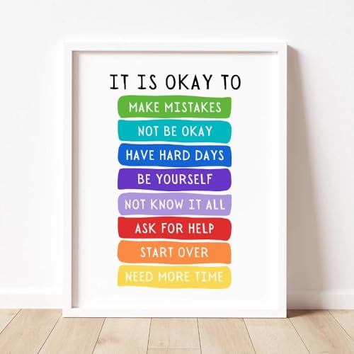 „It'S Okay To Not Be Okay“-Poster, Motivierende Zitate, Wandkunst, Leinwandgemälde, Druck, Lehrreiche Bilder Für Kinderzimmer, Heimdekoration 21X30Cm Kein Rahmen von Tanyang