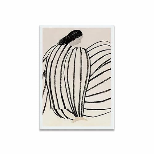 Leinwanddruck, Gemälde, Poster, Nischenmarken, Stil, Linien, Frau, Wandbild, Kunst, Wohnzimmer, Heimdekoration 50X70Cm Kein Rahmen Leinwanddruck, Gemälde, Poster, Nischenmarken, Stil, Linien, Frau, Wandbild, Kunst, Wohnzimmer, Heimdekoration 50X70Cm Kein Rahmen von Tanyang