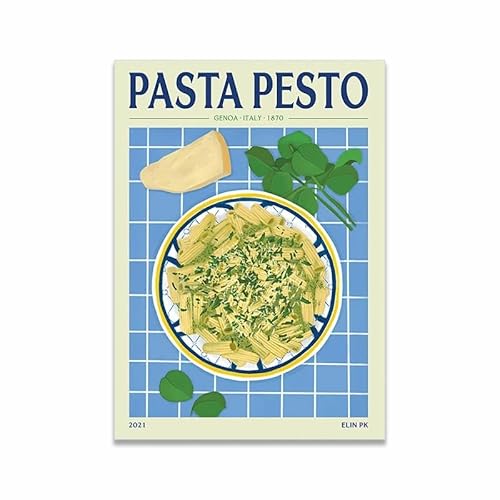 Leinwanddruck, Gemälde, Poster, Vintage-Retro-Pasta-Pesto-Muster, Wandbild, Kunst, Wohnzimmer, Studio, Inneneinrichtung, Heimdekoration 50X70Cm Kein Rahmen von Tanyang