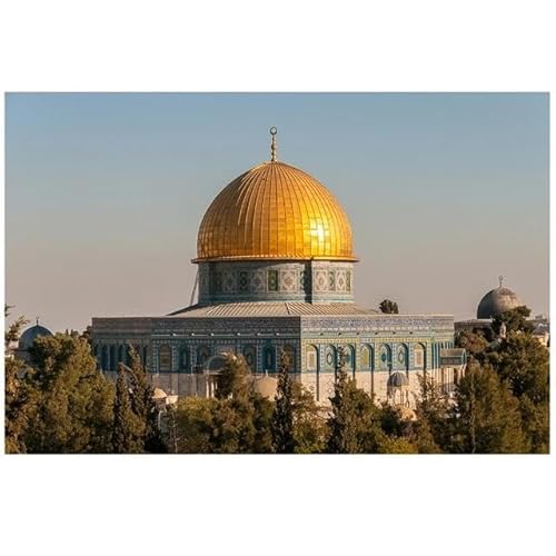 Masjid Al Aqsa Und Felsendom Leinwand Malerei Realistische Moschee Drucke Und Poster Muslimische Wandbilder Für Wohnzimmer Dekor 60X90Cm Kein Rahmen von Tanyang