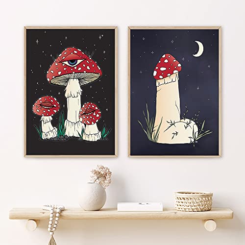 Mystic Shroom Mit Auge Poster Roter Pilz Kunstdruck Vinatge Lustiger Penis Pilz 2 Stück Leinwand Malerei Wand Bilder Zimmer Dekor 50Cmx70Cmx2Pcs Kein Rahmen Mystic Shroom Mit Auge Poster Roter Pilz Kunstdruck Vinatge Lustiger Penis Pilz 2 Stück Leinwand Malerei Wand Bilder Zimmer Dekor 50Cmx70Cmx2Pcs Kein Rahmen von Tanyang