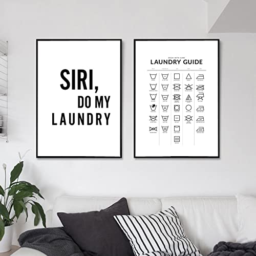 Tanyang Simplicity Wäscheleitfaden-Poster „Siri Do My Laundry“-Zitate In Schwarzem Text Auf Weißem Hintergrund, 2-Teiliges Leinwandbild Für Schlafzimmerdekoration 30Cmx40Cm Kein Rahmen Tanyang Simplicity Wäscheleitfaden-Poster „Siri Do My Laundry“-Zitate In Schwarzem Text Auf Weißem Hintergrund, 2-Teiliges Leinwandbild Für Schlafzimmerdekoration 30Cmx40Cm Kein Rahmen von Tanyang