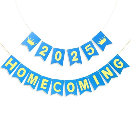TaoBary Homecoming 2025 Banner Homecoming Party Dekorationen Banner für Schule Tanzparty 2025 Welcome Back to School Supplies (Blau, Gold) von TaoBary