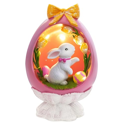TaoQ C Rosa Osterhasen Dekorationen, Osterharz Hasen Figuren Osterhasen Statue Dekor Osterfrühling Kaninchen Desktop Dekoration für Osterfrühling Home Room Party Dekoration von TaoQ C