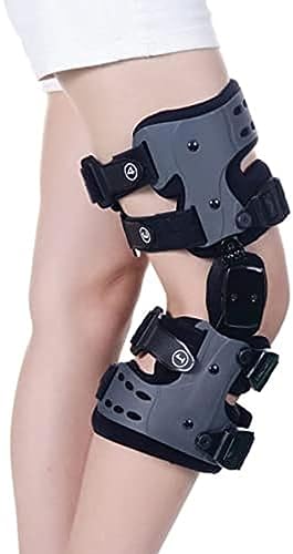 Verstellbare Knie-Rom-Orthese mit Arthrose-Entlader, aufklappbare, verstellbare Knie-Rom-Orthese, stabilisierende Knie-Orthese, Schutz und Erholung, Links oder, grau, Links von TaoTaoFBA