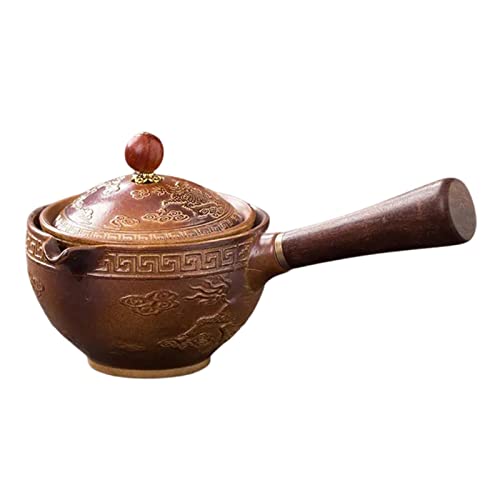 TaoYu Keramik Teekanne Mit Seite Griff, Porzellan Tee Maker Mit Tee Infuser Schüssel, Seitengriff Teebereiter Mit Holzgriff, 360-Grad-Drehung Teespender Porzellan-Teebereiter Für Lose Blätter TaoYu Keramik Teekanne Mit Seite Griff, Porzellan Tee Maker Mit Tee Infuser Schüssel, Seitengriff Teebereiter Mit Holzgriff, 360-Grad-Drehung Teespender Porzellan-Teebereiter Für Lose Blätter von TaoYu