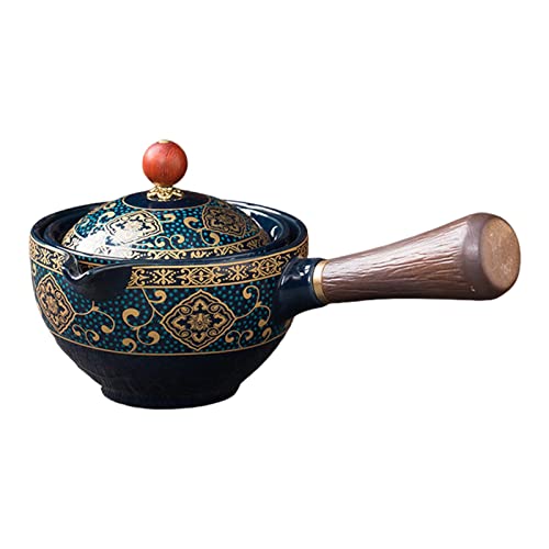 TaoYu Keramik Teekanne Mit Seite Griff, Porzellan Tee Maker Mit Tee Infuser Schüssel, Seitengriff Teebereiter Mit Holzgriff, 360-Grad-Drehung Teespender Porzellan-Teebereiter Für Lose Blätter TaoYu Keramik Teekanne Mit Seite Griff, Porzellan Tee Maker Mit Tee Infuser Schüssel, Seitengriff Teebereiter Mit Holzgriff, 360-Grad-Drehung Teespender Porzellan-Teebereiter Für Lose Blätter von TaoYu