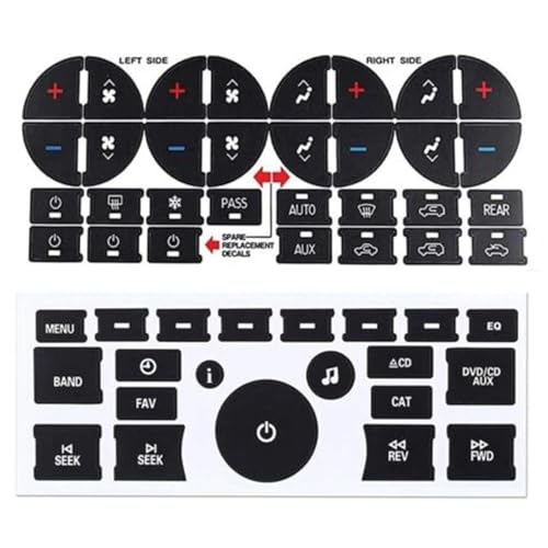 Taste Aufkleber für GMC Acadia Sierra Denali 2006-2012,Auto Klimaanlage Armaturenbrett A/C Taste Dash Klima Control Schalter Aufkleber Kit Taste Aufkleber für GMC Acadia Sierra Denali 2006-2012,Auto Klimaanlage Armaturenbrett A/C Taste Dash Klima Control Schalter Aufkleber Kit von TaoZong