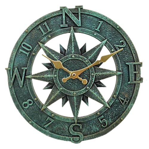 Taodyans Outdoor Wanduhr 30 cm Garten Wanduhr Wasserdicht Aussenbereich Wanduhr Küche Wohnzimmer Wanduhr Industrial 3D Wanduhr - Ticken (Türkis), TY1118 von Taodyans