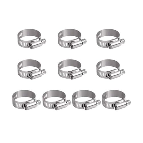 Mindwissup 10 Stück Schlauchschellen, 21-38mm 304 Edelstahl Schlauchklemmen Einstellbare Rohrschellen Schlauch Clips für Gas Rohr, Wasserrohr, Abluftschlauch von MindWissUp
