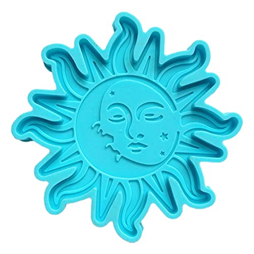 Kcibyvx Silikonformen Gießformen Silikon-Sonne-Mond-Untersetzer Silikon-Epoxidharz-Formen Glänzende Silikonform für Achatharz-Untersetzer Tassenmatten von Taomeng
