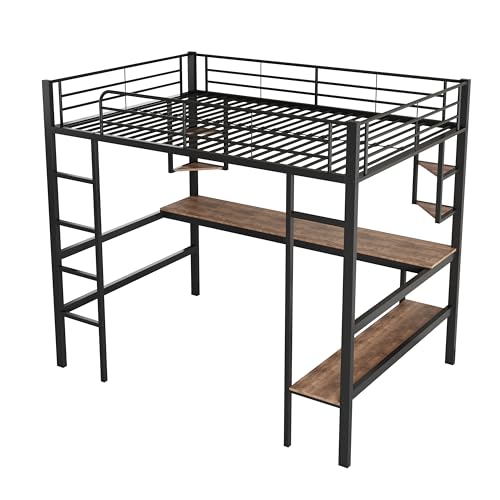 Taoplay Hochbett mit Schreibtisch, Treppe & Rausfallschutz – Etagenbett für Kinder & Erwachsene, Bett Set, 200cm, Schwarz von Taoplay
