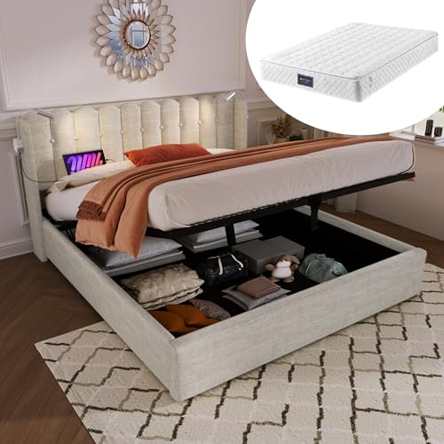 Taoplay Komplettes Bett- und Matratzen-Set mit Memory-Schaum für erholsamen Schlaf, Beige Taoplay Komplettes Bett- und Matratzen-Set mit Memory-Schaum für erholsamen Schlaf, Beige von Taoplay