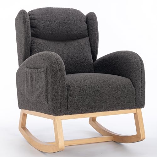 Taoplay Schaukelstuhl mit Liegefunktion – Schaukelsessel Rocking Chair für Wohnzimmer & Schlafzimmer, DarkGrau von Taoplay