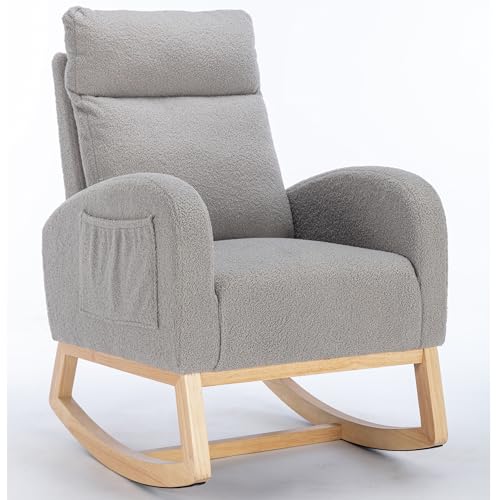 Taoplay Schaukelstuhl mit Liegefunktion – Schaukelsessel Rocking Chair für Wohnzimmer & Schlafzimmer, LightGrau von Taoplay