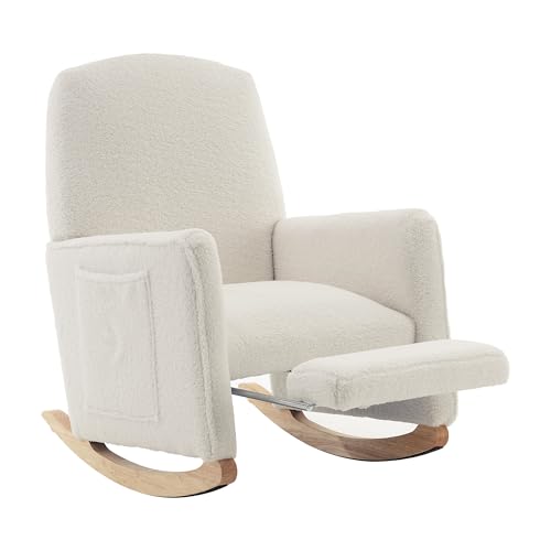 Taoplay Schaukelstuhl mit Liegefunktion – Schaukelsessel Rocking Chair für Wohnzimmer & Schlafzimmer, WidderWeiß Taoplay Schaukelstuhl mit Liegefunktion – Schaukelsessel Rocking Chair für Wohnzimmer & Schlafzimmer, WidderWeiß von Taoplay