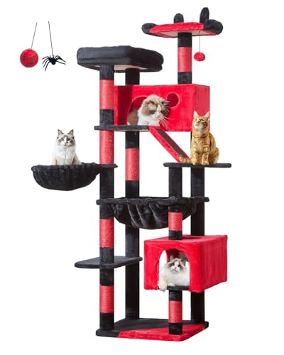 Taoqimiao Kratzbaum 180 cm, Katzenturm für Indoor-Katzen, große Erwachsene, mehrstöckige große Katzenhütte, 8 Sisal-Kratzstämme, Metallrahmen, gemütliche Hängematte, Kratzbrett, 2 Sitzstangen, Jelly Taoqimiao Kratzbaum 180 cm, Katzenturm für Indoor-Katzen, große Erwachsene, mehrstöckige große Katzenhütte, 8 Sisal-Kratzstämme, Metallrahmen, gemütliche Hängematte, Kratzbrett, 2 Sitzstangen, Jelly von Taoqimiao