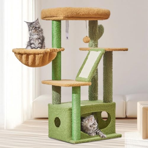 Taoqimiao Kratzbaum Klein MS029ST, 97cm Katzen Kratzbaum Stabil Aktivitätskratzbäum KatzenKratzbaum Katzenmöbel mit Katzenhaus, Korb, 4 Kratzsäulen und Plüschbälle,Grün Taoqimiao Kratzbaum Klein MS029ST, 97cm Katzen Kratzbaum Stabil Aktivitätskratzbäum KatzenKratzbaum Katzenmöbel mit Katzenhaus, Korb, 4 Kratzsäulen und Plüschbälle,Grün von Taoqimiao