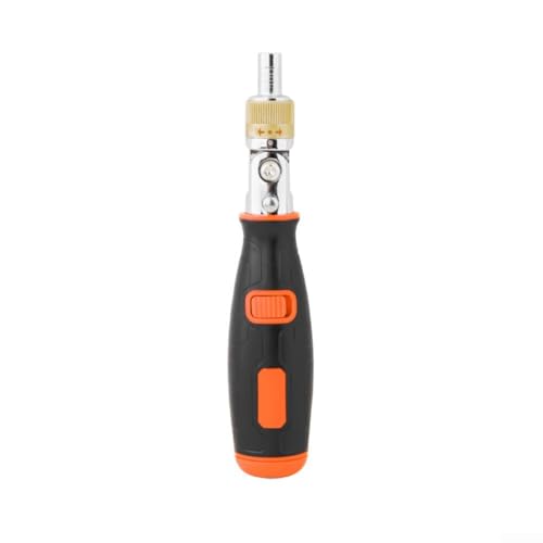10-in-1 Multi-Winkel-Haushalts-Ratschen-Schraubendreher, Multi-präzises Reparaturwerkzeug-Set, magnetische Schraubendreher-Bits, für Möbel, Elektronik, Autos, Fahrräder (orange) von Taotalhomy