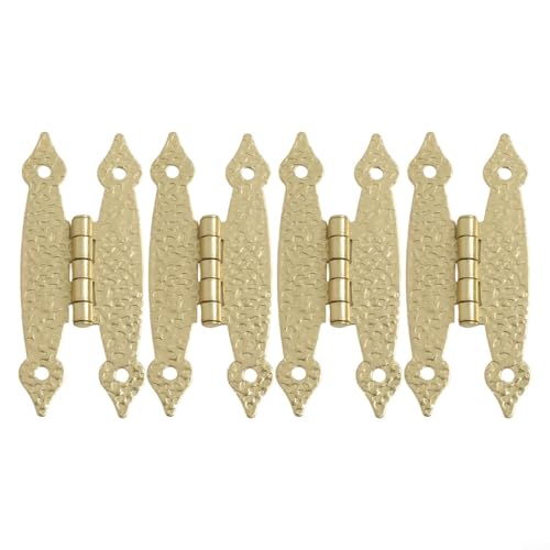 4 Stück Antik-Stil Gusseisen Schrankscharniere H-förmige Scharniere für Schränke und Möbeltüren (Gold) von Taotalhomy