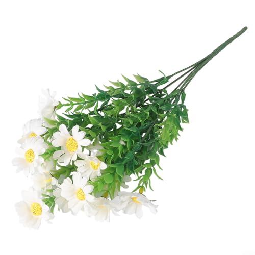 Atemberaubendes künstliches Gänseblümchen-Arrangement mit 15 Köpfen, erhöht mühelos Ihre Hochzeits- oder Party-Atmosphäre (weiß) von Taotalhomy
