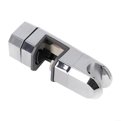 Duschkopfhalter mit Chrombeschichtung für 15 mm und 30 mm Gleitschienen mit verstellbarer Halterung und 360-Grad-Drehfunktion mit Anti-Rutsch-Schutz (Silber) von Taotalhomy