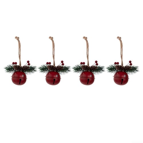 Edelstahl Weihnachtsglocke Ornamente zum Aufhängen von Baum und Kranz, Set mit 4 festlichen saisonalen Dekorationen (2) von Taotalhomy