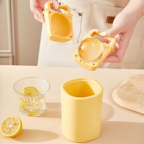 Eiskugelformen, langsam schmelzende Leistung, für Whiskey, Cocktails, Säfte (gelb einzeln) von Taotalhomy