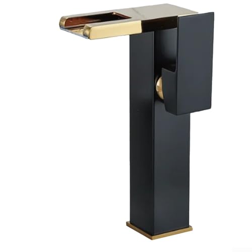 Farbwechsel-Wasserfall-Mischbatterie, elegantes Einhand-Design, Warm- und Kaltwassersteuerung, moderner Badezimmer-Wasserhahn, glatter Wasserfallauslauf von Taotalhomy