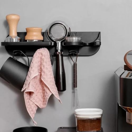Kaffee-Siebträger-Gestell, kein Stanzen, hängende Kaffeekannen, Wandmontage, Kaffeestampfer, für Marmor, Ziegel oder bemalte Wände (51 cm) von Taotalhomy