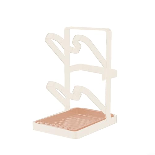 Küchentopfdeckel-Organizer mit tiefem Ablauf-Design, faltbares Aufbewahrungsregal für Töpfe, Pfannen und Kochutensilien mit einfacher Reinigung (doppellagig, weiß) von Taotalhomy