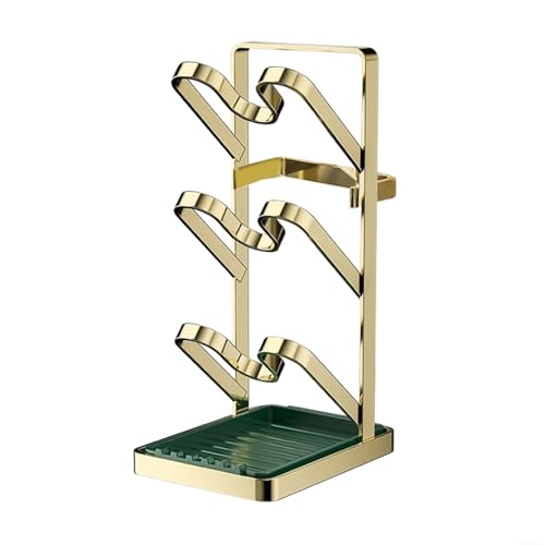 Küchentopfdeckel-Organizer mit tiefem Ablauf-Design, faltbares Aufbewahrungsregal für Töpfe, Pfannen und Kochutensilien mit einfacher Reinigung (drei Schichten, Gold) von Taotalhomy