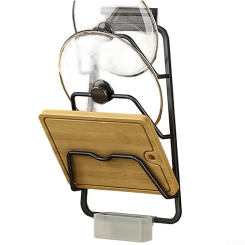 Küchentopfdeckelregal, Topfdeckel-Organizer, breitere rutschfeste Regale, tiefe U-Schlitze, platzsparender Aufbewahrungshalter, für Küchen, Wohnmobile, Wohnmobile (schwarz) von Taotalhomy